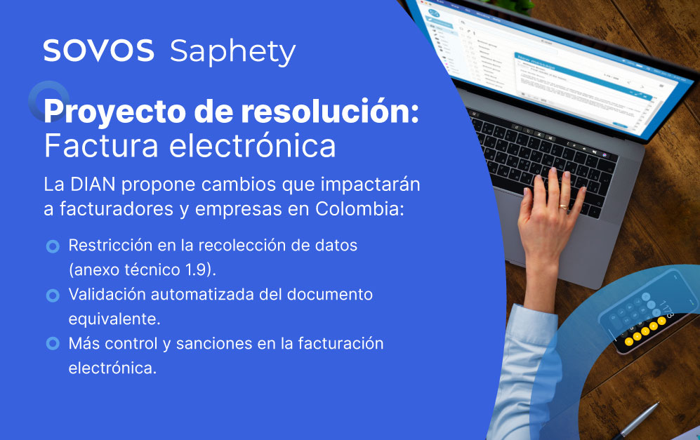Persona en su computador leyendo sobre el proyecto de Resolución que transformará los procesos fiscales y empresariales en Colombia
