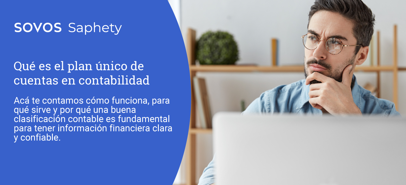 Profesional analizando qué el plan único de cuentas en su computador