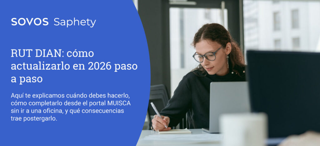 Persona actualizando el RUT en el portal de la DIAN desde su computador