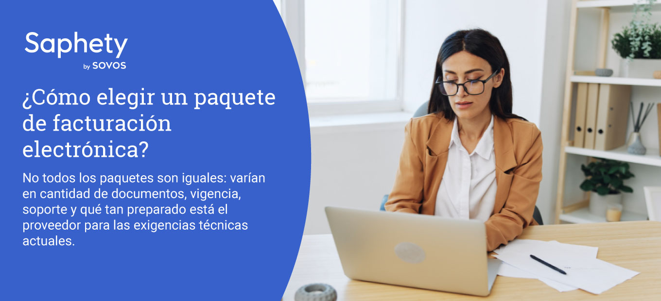 Contadora colombiana revisando en su computador distintos planes de facturación electrónica.